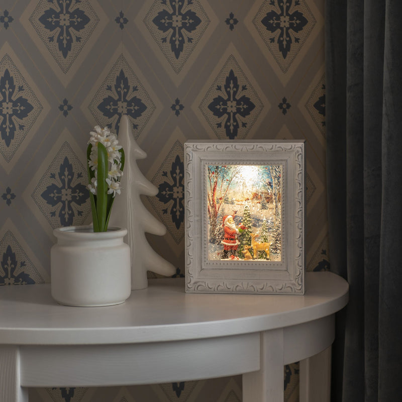 Magical Santa White Photo Frame Water Spinner