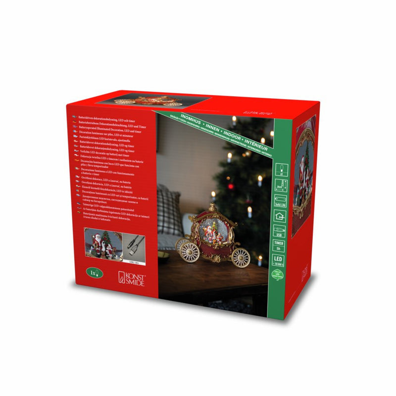 Santa in Royal Carriage Traditional Christmas Magical Water Spinner