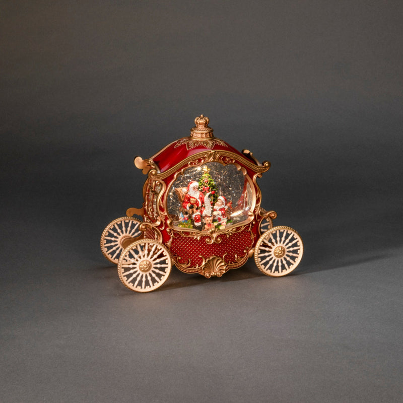 Santa in Royal Carriage Traditional Christmas Magical Water Spinner