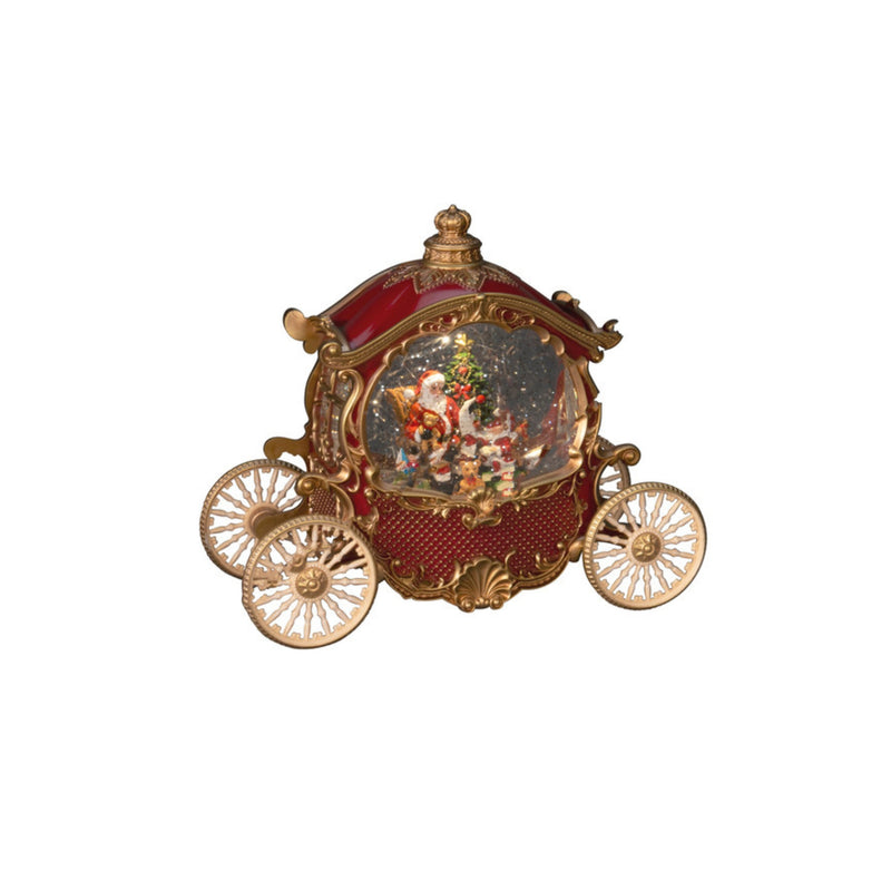 Santa in Royal Carriage Traditional Christmas Magical Water Spinner