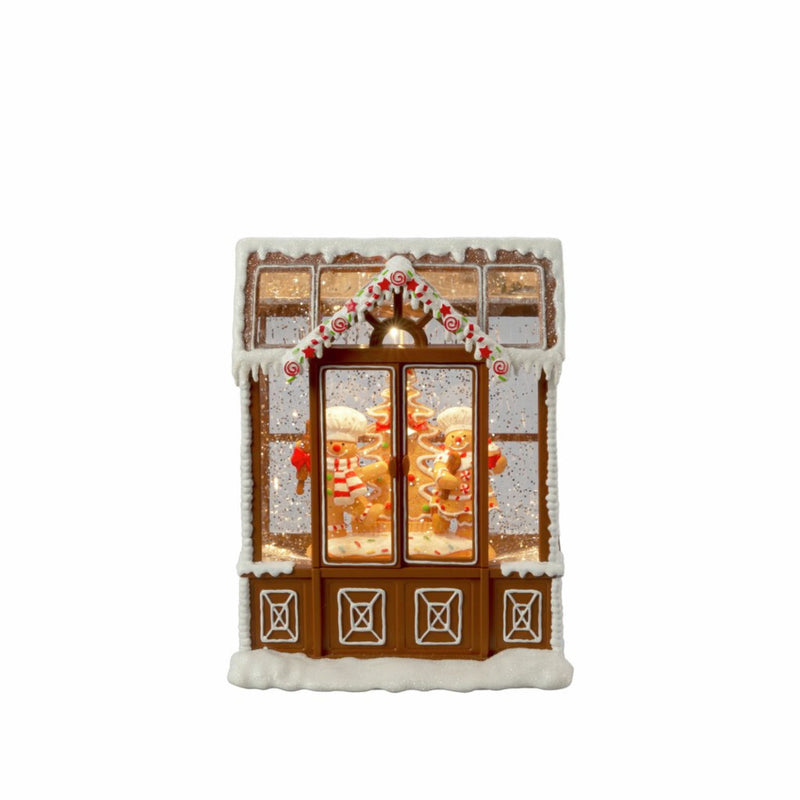 Gingerbread House Christmas Magical Water Spinner