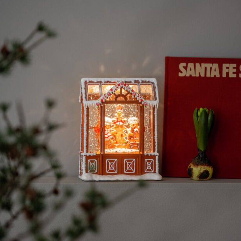 Gingerbread House Christmas Magical Water Spinner