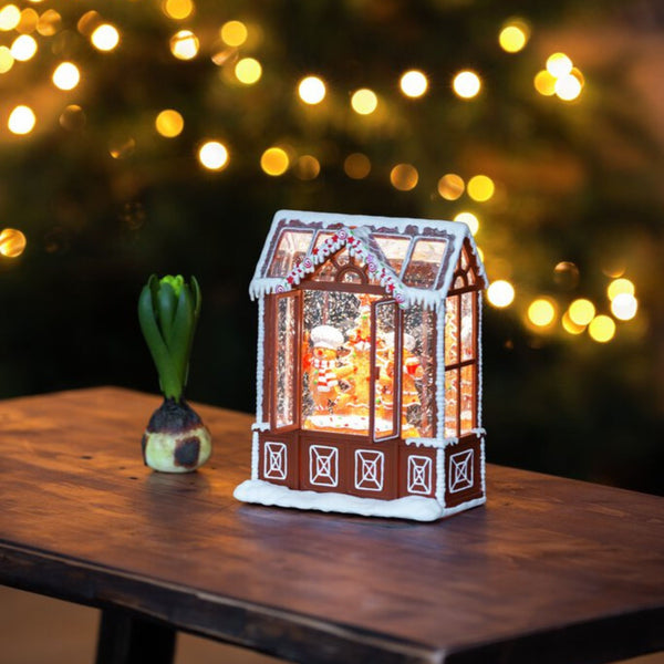 Gingerbread House Christmas Magical Water Spinner