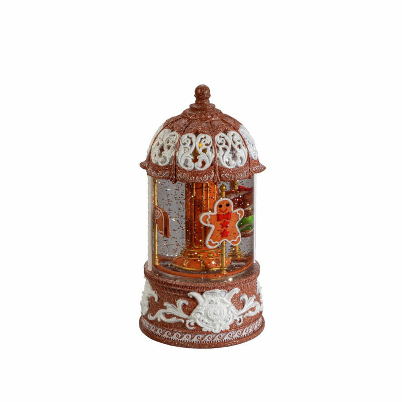 Gingerbread Carousel Christmas Magical Water Spinner
