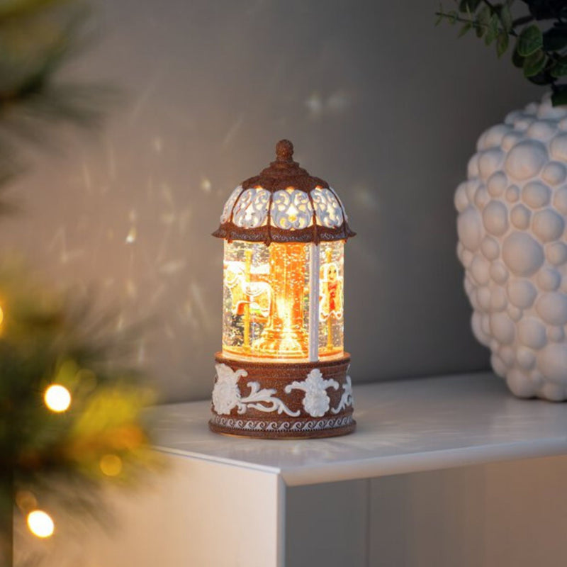 Gingerbread Carousel Christmas Magical Water Spinner