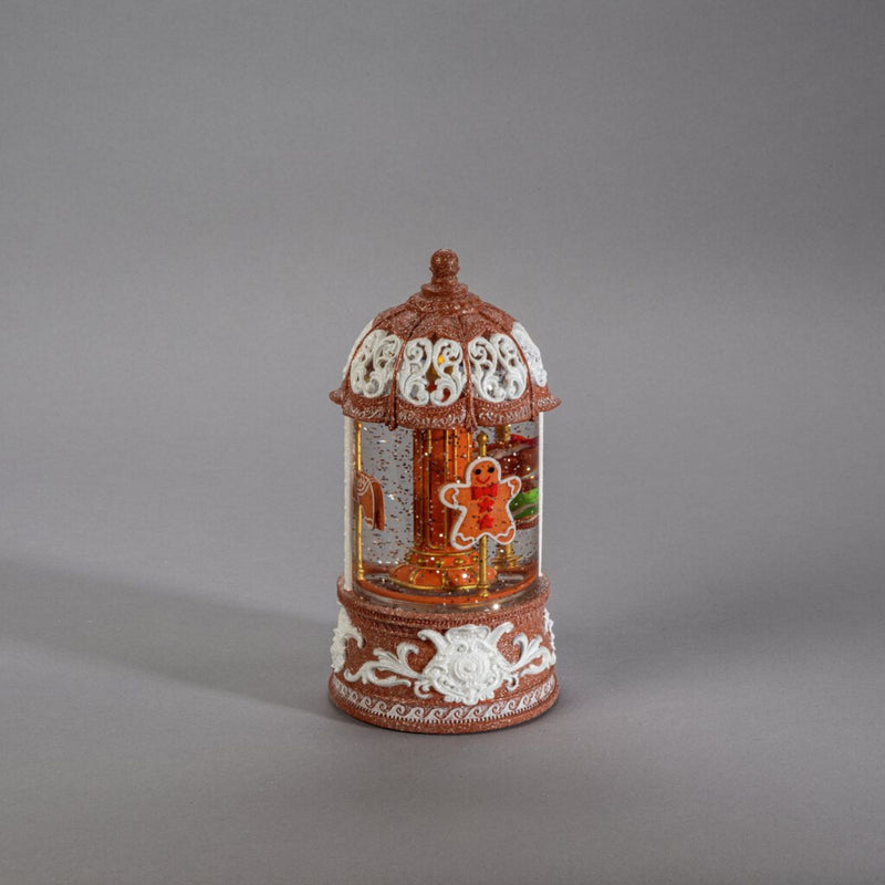Gingerbread Carousel Christmas Magical Water Spinner
