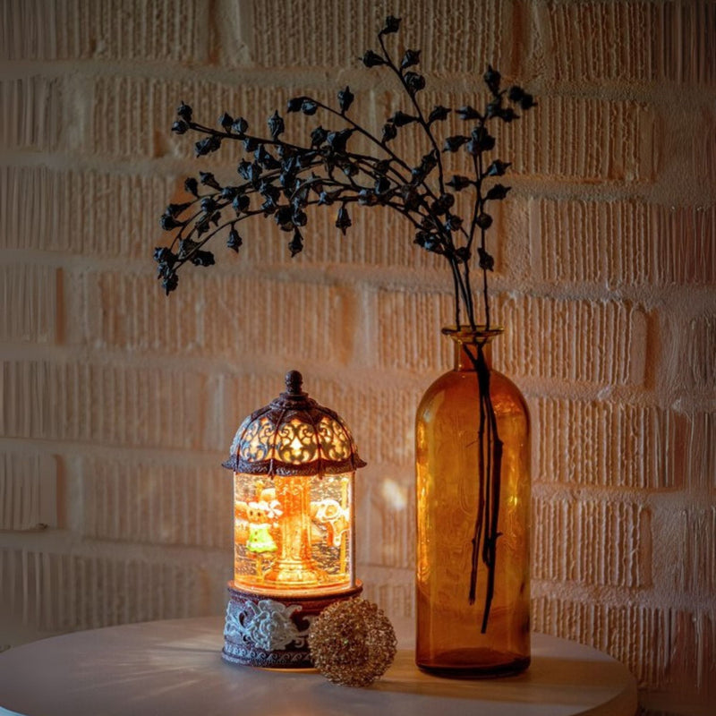 Gingerbread Carousel Christmas Magical Water Spinner