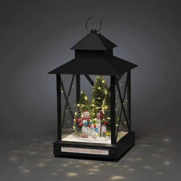 Festive Snowmen LED Lantern with Timer Function
