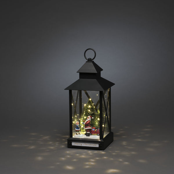 Christmas Lantern with Santa and Christmas Trees Display