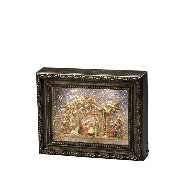 Christmas Nativity Photo Frame Water Spinner