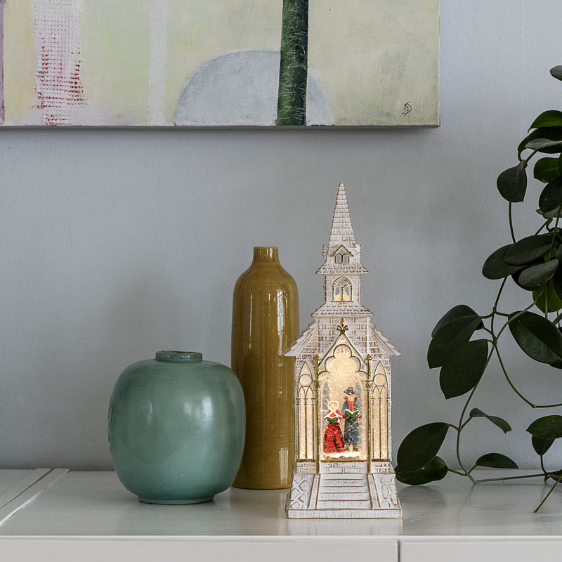 Dickensian Style White Church Water Spinner