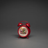 Novelty Red Clock with Santa and Children Scene Water Spinner - 3