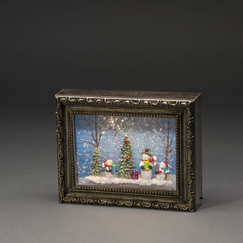 Snowmen Photo Frame Water Spinner