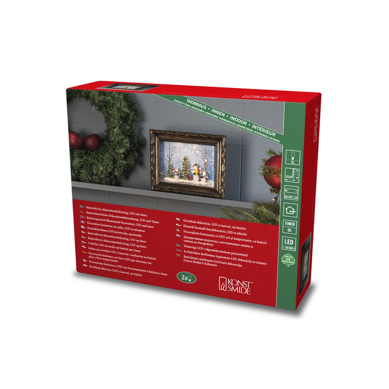 Snowmen Photo Frame Water Spinner