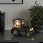 Green Tractor Magical Glitter Christmas Lit Water Spinner