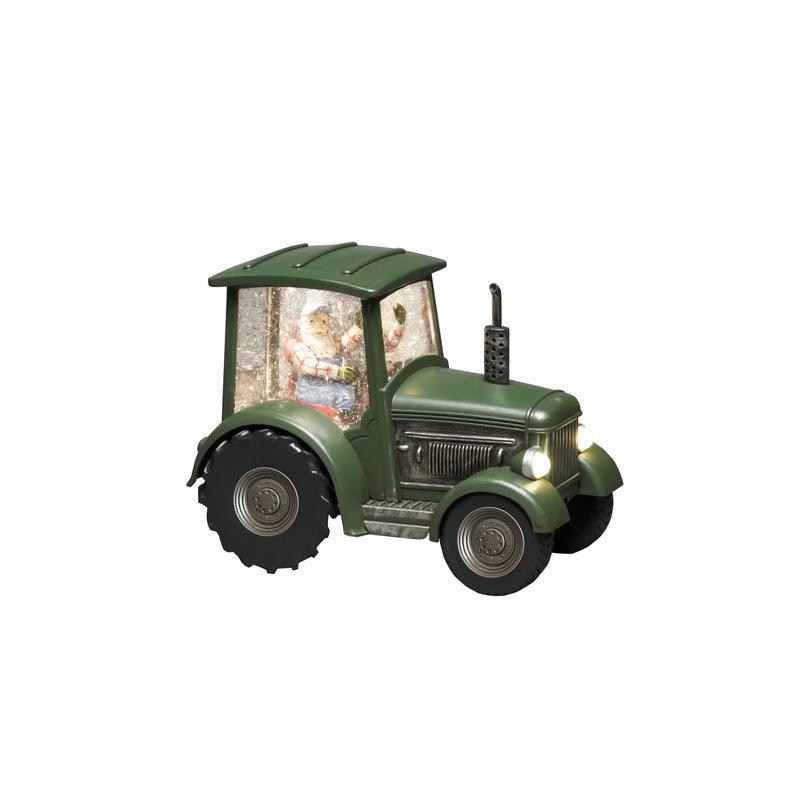 Green Tractor Magical Glitter Christmas Lit Water Spinner