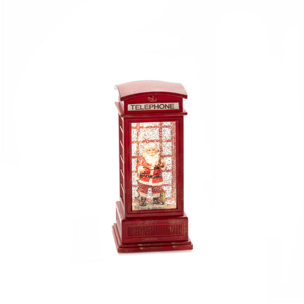 Santa Telephone Booth Christmas Magical Water Spinner