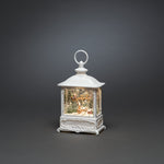 Santa Flying on Christmas Eve Small White Water Spinner Lantern