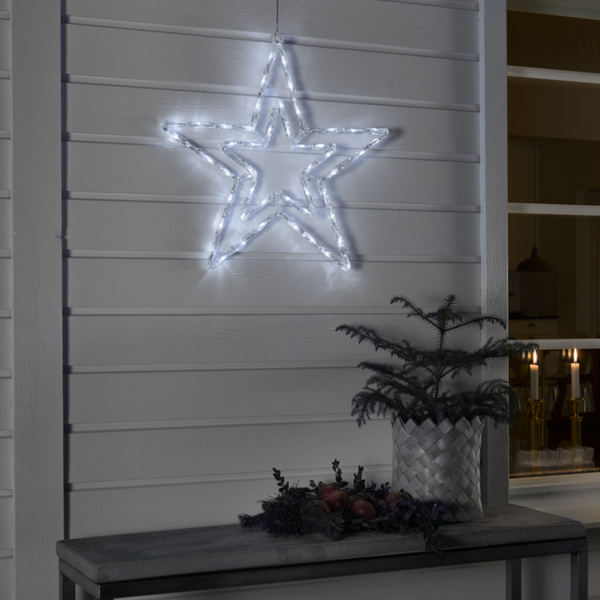 58cm Multifunction White Acrylic Star with 48 LED's