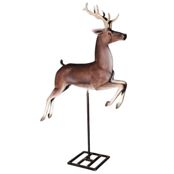 2.15m Painted Reindeer on Stand Commercial Christmas Display Prop
