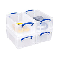 Pack of 4 9 Litre Large Clear Strong Really Useful Christmas Storage Box with Lids - 2