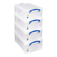 Pack of 4 9 Litre Large Clear Strong Really Useful Christmas Storage Box with Lids - 3
