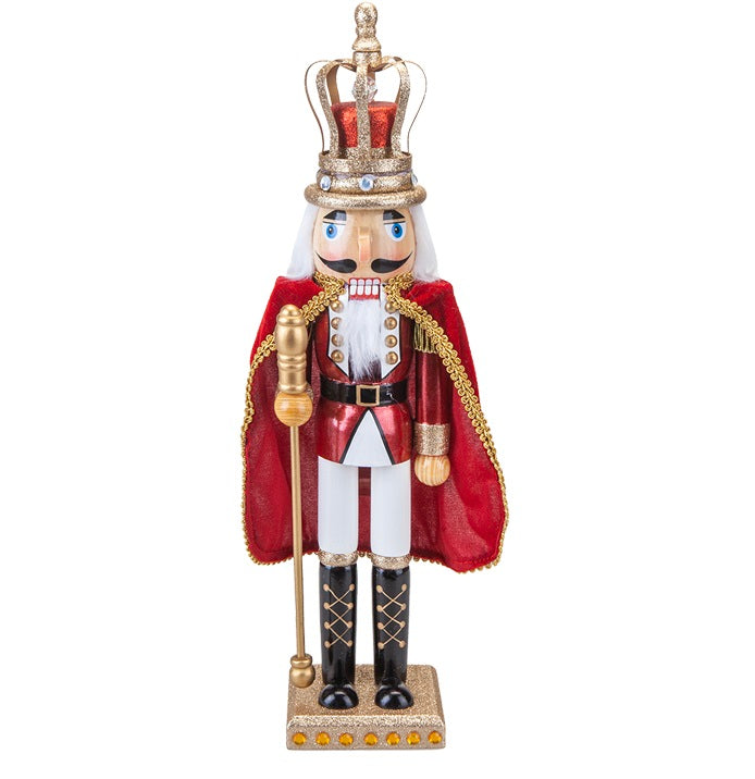 41cm Royal King with Crown Wooden Christmas Nutcracker