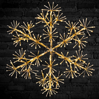 90cm Gold Starburst Snowflake Light with Warm White LEDs