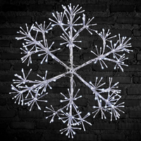 1.5m Giant Silver Starburst Snowflake Silhouette with Twinkling White LEDs