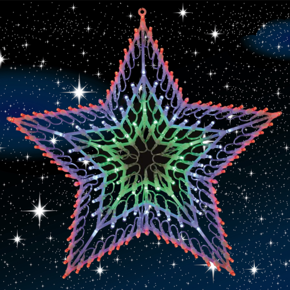 100 Multi Coloured LED Chasing Window Light Star