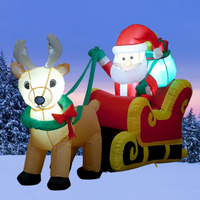 Inflatable Christmas Santa Sleigh with Reindeer