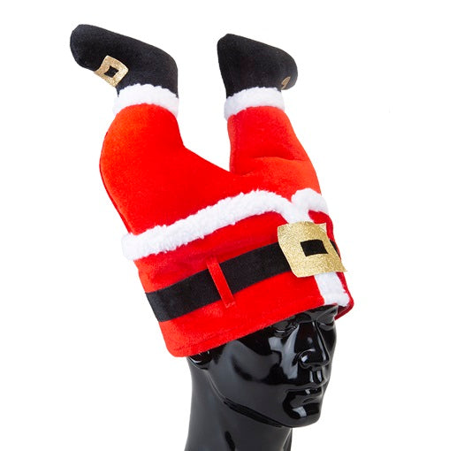 Kicking Santa's Legs Novelty Christmas Hat