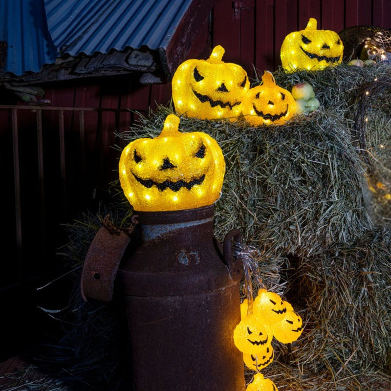Set of 2 Acrylic Pumpkins LED Christmas Display Light