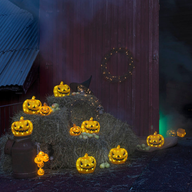Set of 2 Acrylic Pumpkins LED Christmas Display Light