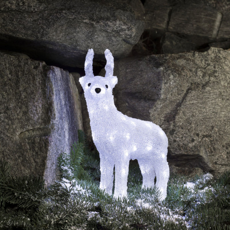 38cm LED Lit Acrylic Standing Reindeer