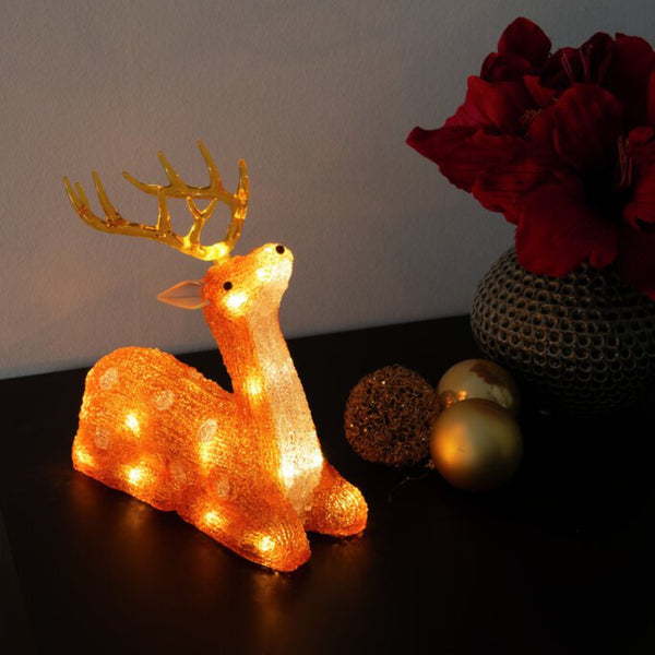 22cm Golden Reindeer Acrylic LED Christmas Display Light