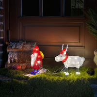 Acrylic Santa Walking with Reindeer