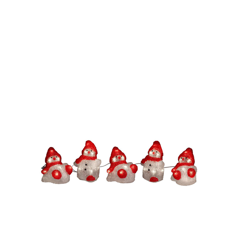 Set of 5 Acrylic LED Lit Snowmen