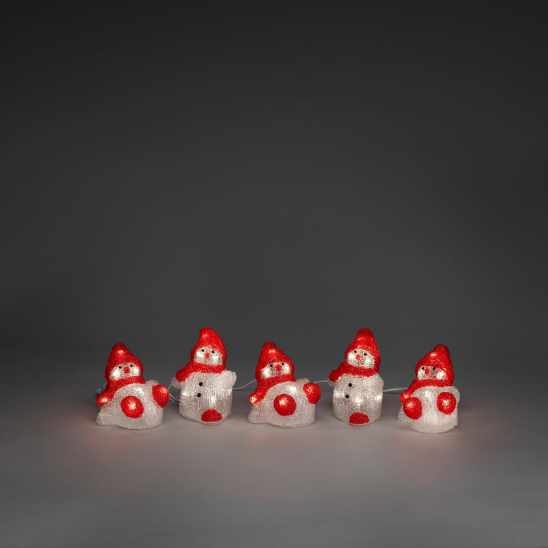 Set of 5 Acrylic LED Lit Snowmen