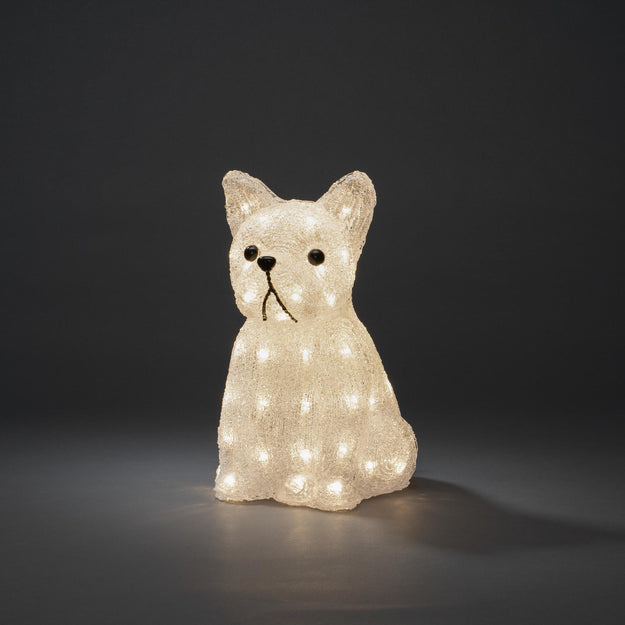 Acrylic Sitting Dog with 48 Warm White LED's