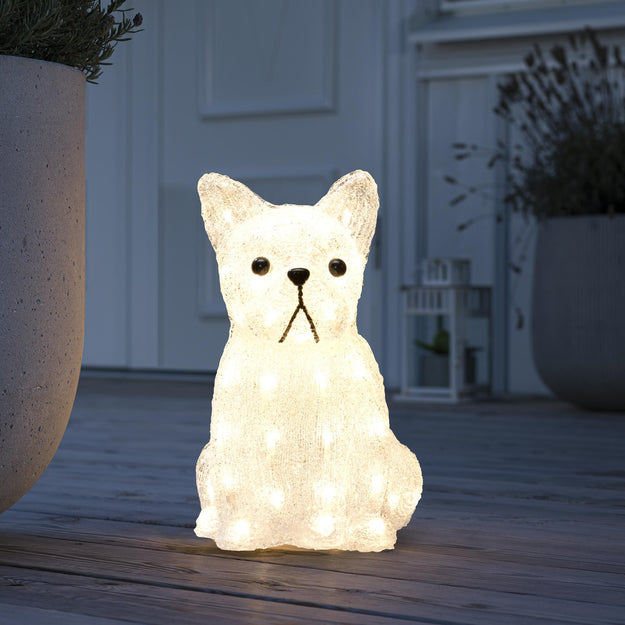 Acrylic Sitting Dog with 48 Warm White LED's