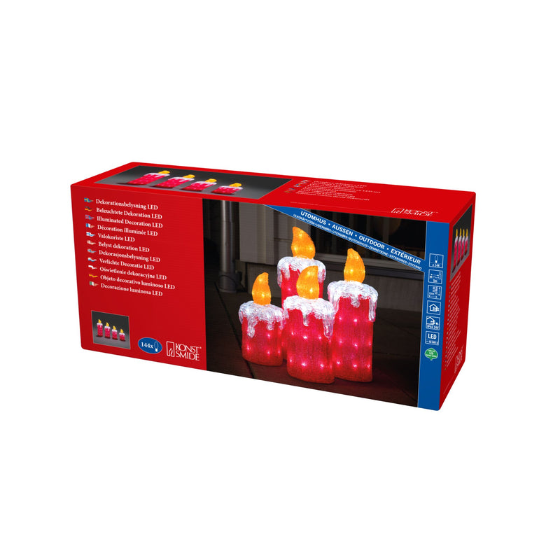 Acrylic Candle Set with 144 LEDs