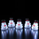 Set of 5 Sitting Snowmen Christmas Acrylic Display with 40 White LEDs