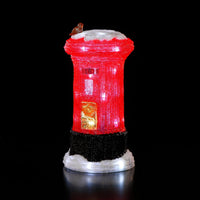 Snowy Post Box Christmas Acrylic with 30 White LEDs