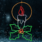 1m LED Christmas Candle with Holly Sprig XP Silhouettes