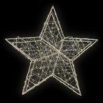 30cm Large Silver Star with Warm White Micro LED Lights