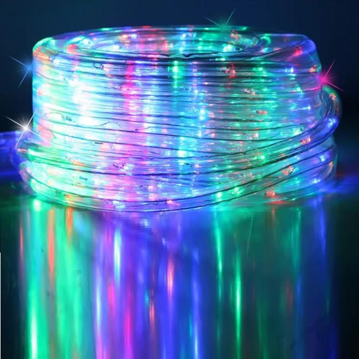 15m Static Multi Coloured LED Rope Light