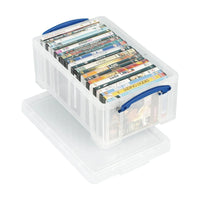 Pack of 4 9 Litre Large Clear Strong Really Useful Christmas Storage Box with Lids - 5