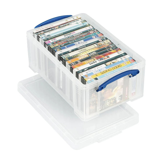 Pack of 4 9 Litre Large Clear Strong Really Useful Christmas Storage Box with Lids