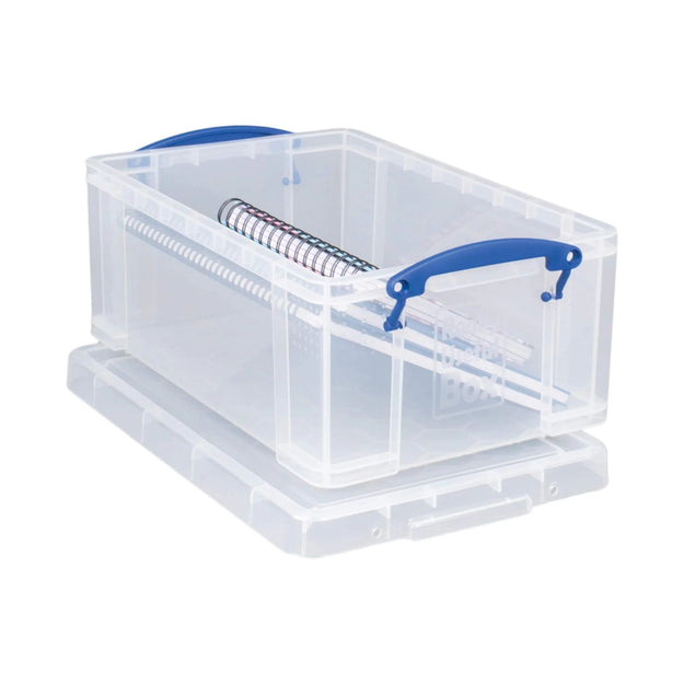 Pack of 4 9 Litre Large Clear Strong Really Useful Christmas Storage Box with Lids